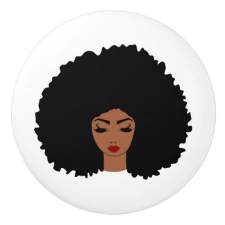 Bouton De Porte En Céramique Ceramic Afro Door Knob