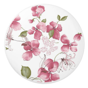 Bouton De Porte En Céramique Ceramic Knob/Floral