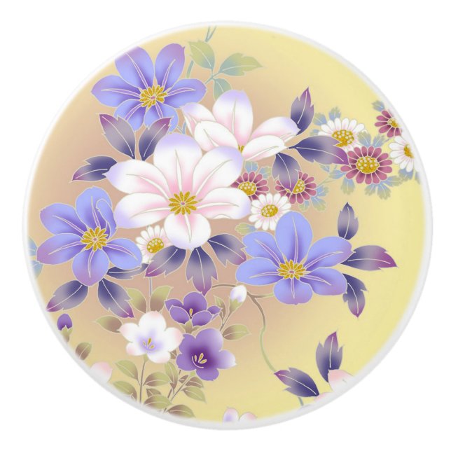 Bouton De Porte En Céramique Ceramic Knob/Floral (Devant)