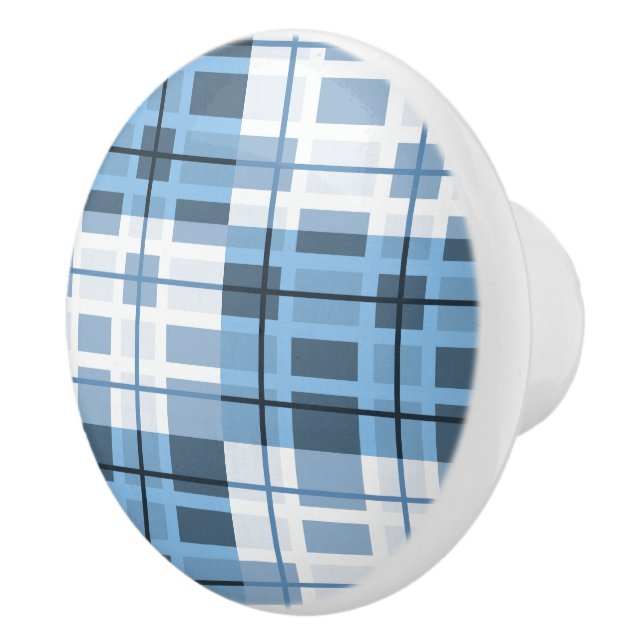 Bouton De Porte En Céramique Céramique Armoire bleu foncé Plaid (Droite)