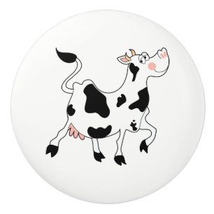 Bouton De Porte En Céramique Céramique Cabinet Knob-Cow