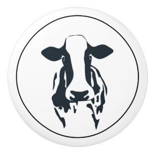 Bouton De Porte En Céramique Céramique Cabinet Knob-Cow
