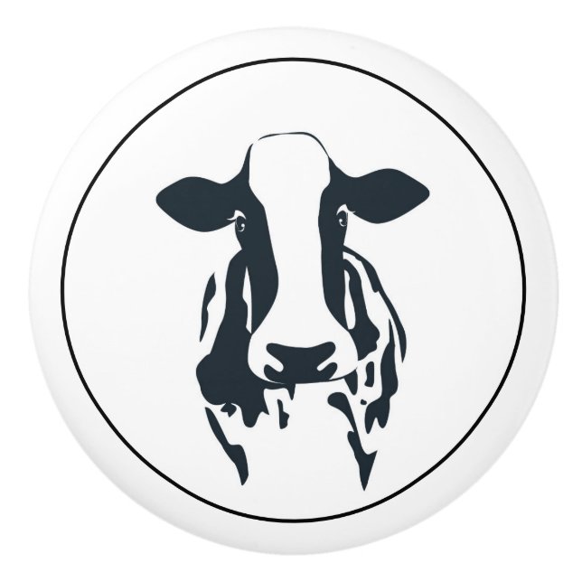 Bouton De Porte En Céramique Céramique Cabinet Knob-Cow (Devant)