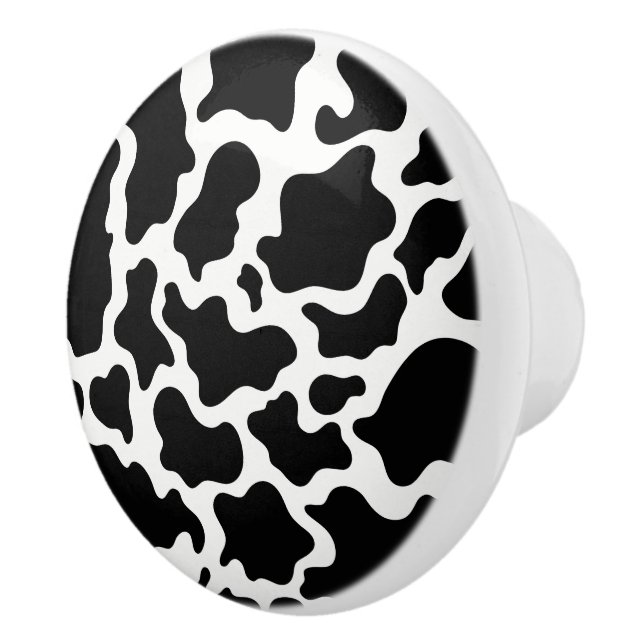 Bouton De Porte En Céramique Céramique Cabinet Knob-Cow Impression (Droite)
