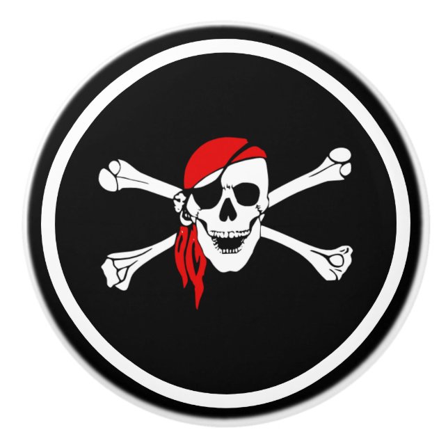Bouton De Porte En Céramique Céramique Cabinet Knob-Pirate (Devant)