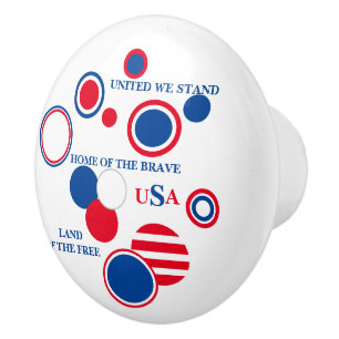 Bouton De Porte En Céramique Céramique "Patriotique" Knob