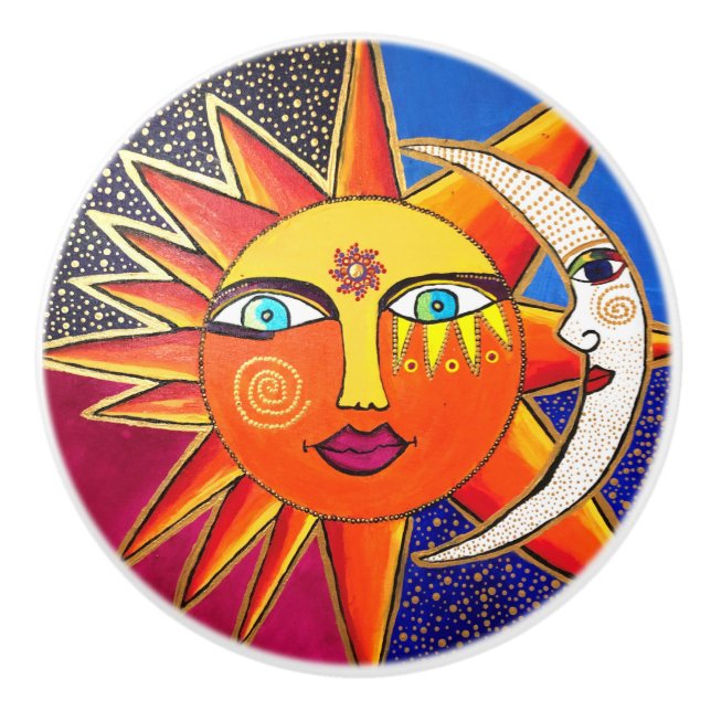 Bouton De Porte En Céramique Céramique Selenelion Knob (Devant)