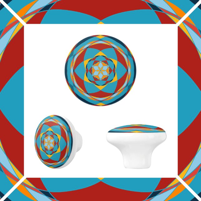Bouton De Porte En Céramique Cercles de couleur (Créateur téléchargé)