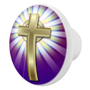 Bouton De Porte En Céramique Cercueil en céramique de Croix Religieuse