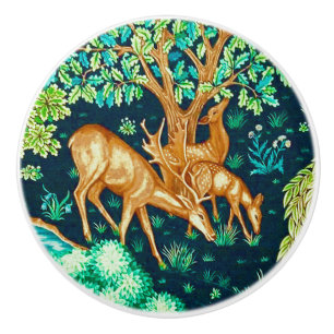 Bouton De Porte En Céramique Cerfs communs de William Morris par une copie de