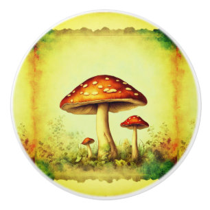 Bouton De Porte En Céramique Champignon vintage