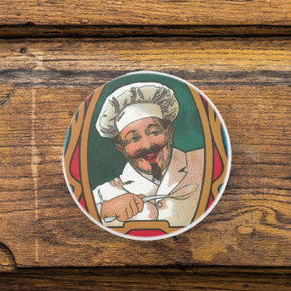 Bouton De Porte En Céramique Chef café vintage Art nouveau cuisine