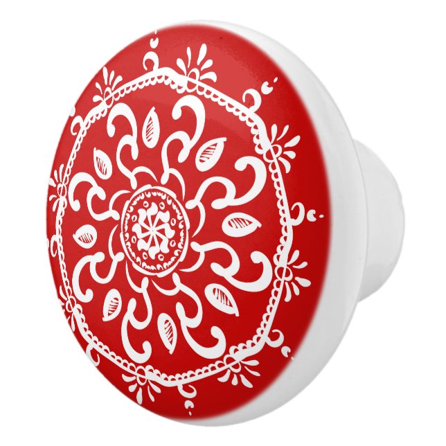 Bouton De Porte En Céramique Cherry Mandala (Droite)