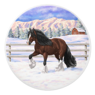Bouton De Porte En Céramique Cheval À Repasser De La Vannière Tzigane De Baie B