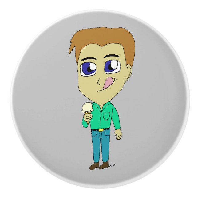 Bouton De Porte En Céramique chibi (Devant)