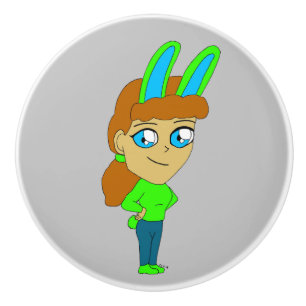 Bouton De Porte En Céramique chibi bunnygirl