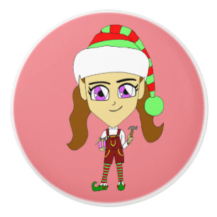 Bouton De Porte En Céramique chibi elf