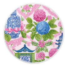Chic Chinoiserie Hydrangea Pagode Mahjong