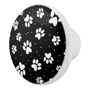 Bouton De Porte En Céramique Chien Paw
