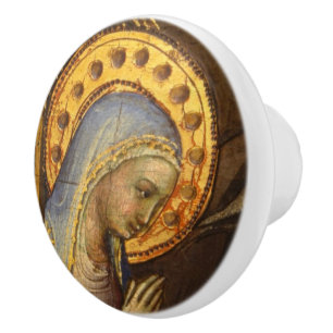 Bouton De Porte En Céramique Christian Merry Christmas Antique Museum Mary