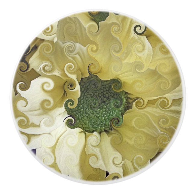 BOUTON DE PORTE EN CÉRAMIQUE CHRYSANTHEMUM (Devant)