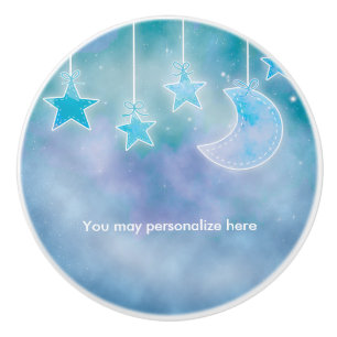 Bouton De Porte En Céramique Ciel céleste Galaxie Lune & Étoiles Salle de soins