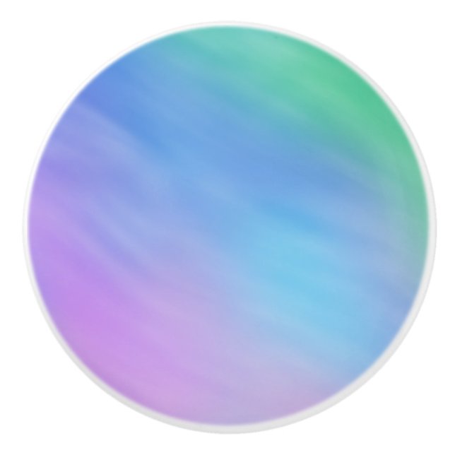 Bouton De Porte En Céramique Ciel mou Girly d'arc-en-ciel (Devant)