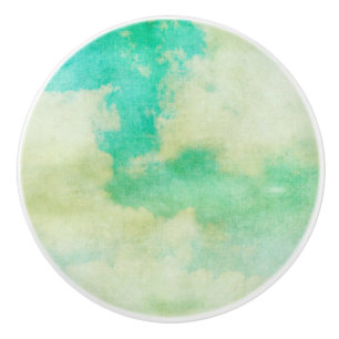Bouton De Porte En Céramique Ciel vintage et peinture nuageuse élégante crème t
