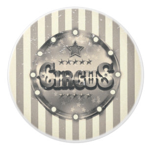 Bouton De Porte En Céramique Cirque vintage rayé rayures Cool unique personnali