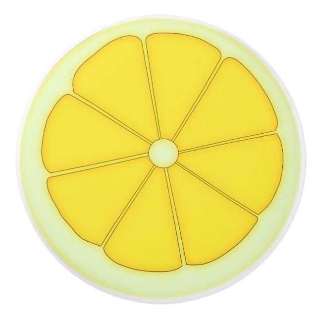 Bouton De Porte En Céramique Citron (Devant)