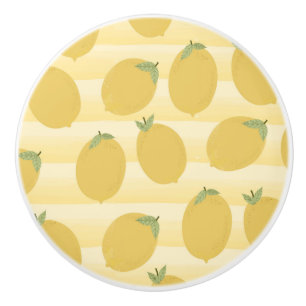 Bouton De Porte En Céramique Citrons jaunes Fruits d'été Aquarelle amusante