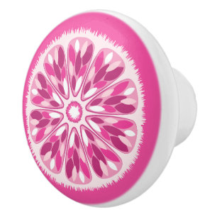 Bouton De Porte En Céramique Citrus Slices Citron rose