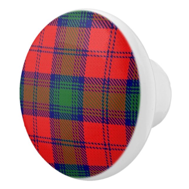 Bouton De Porte En Céramique Clan écossais Grandeur Lindsay Tartan Plaid (Droite)