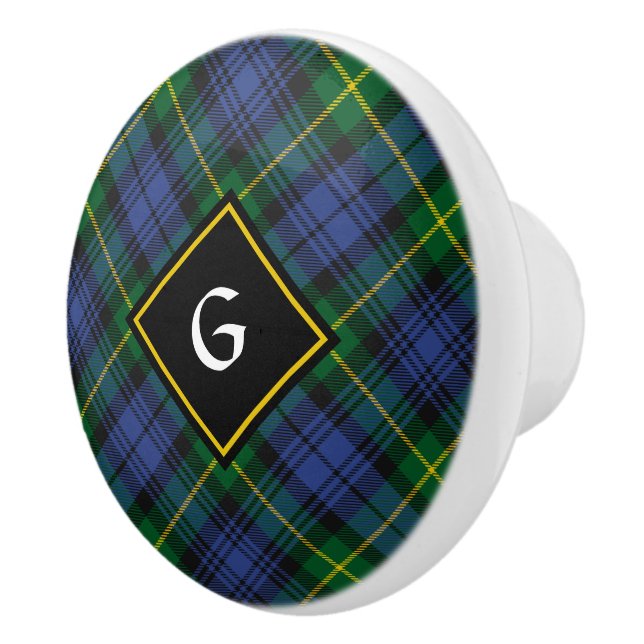 Bouton De Porte En Céramique Clan Gordon Tartan Ceramic Knob (Droite)