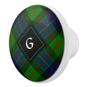 Bouton De Porte En Céramique Clan Gunn Tartan Ceramic Knob