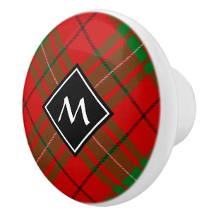 Bouton De Porte En Céramique Clan MacAulay Tartan Ceramic Knob