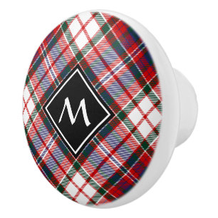 Bouton De Porte En Céramique Clan MacFarlane robe Tartan