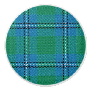 Bouton De Porte En Céramique Clan Scottish Grandeur Irvine Irwin Tartan Plaid
