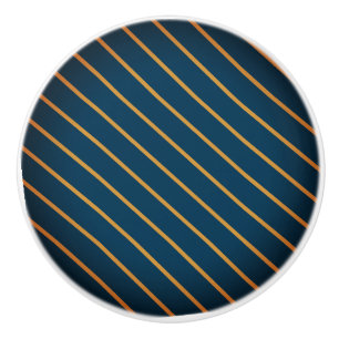Bouton De Porte En Céramique Classic Blue Gold Strited Ceramic Pull