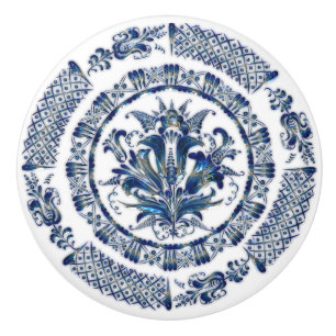 Bouton De Porte En Céramique Cobalt Blue Mandala Kitchen Cabinet Drawer Knower