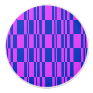 Bouton De Porte En Céramique Cobalt et Magenta Abstrait Stripes Dresser Tiroir