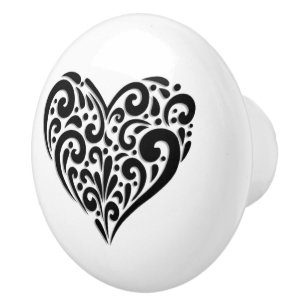 Bouton De Porte En Céramique Coeur