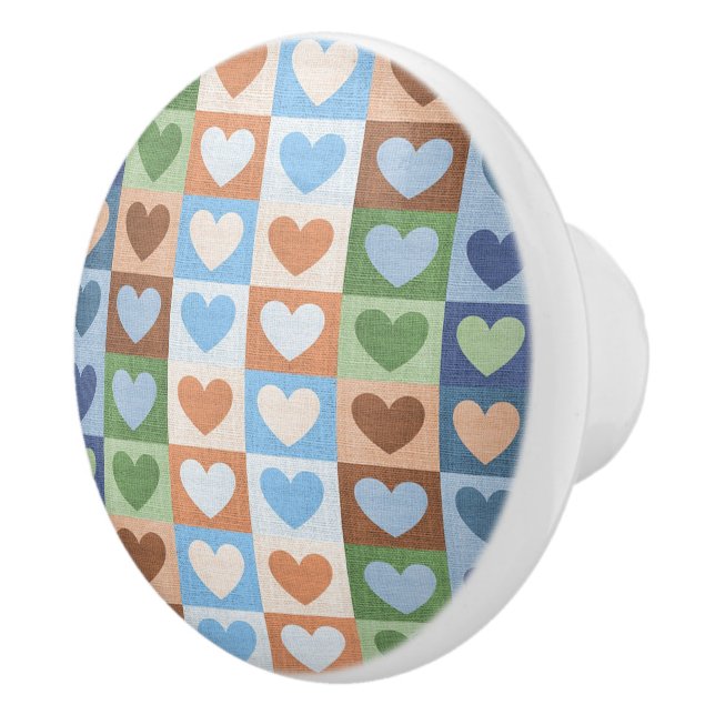 Bouton De Porte En Céramique Coeur Patchwork Ceramic Knob (Droite)