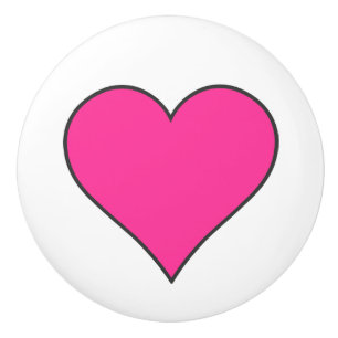 Bouton De Porte En Céramique Coeur rose / Ceramic Knob