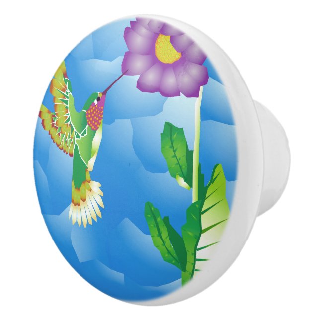 Bouton De Porte En Céramique Colibri : Stylisé (Droite)