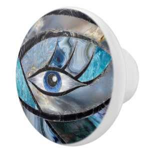 Bouton De Porte En Céramique Collage des textures minérales de l'oreille malé