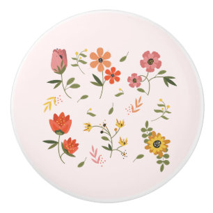 Bouton De Porte En Céramique collection de fleurs