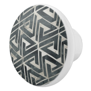 Bouton De Porte En Céramique Collection neutre de tuile - géométrique