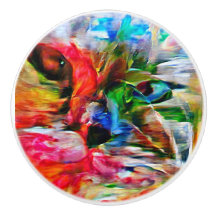 Coloré Abstrait expressionniste Art Chat Imprimer"