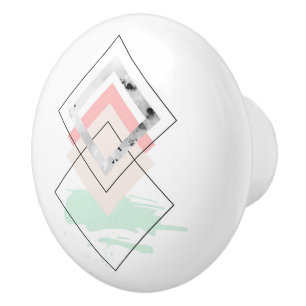 Bouton De Porte En Céramique Conception abstraite géométrique